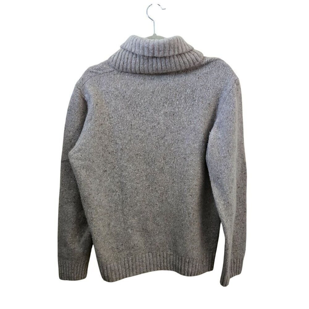 Lucas Nobili Made In Italy Oatmeal Wool Blend Shawl Collar CableKnit Sweater Siz - Picture 2 of 7